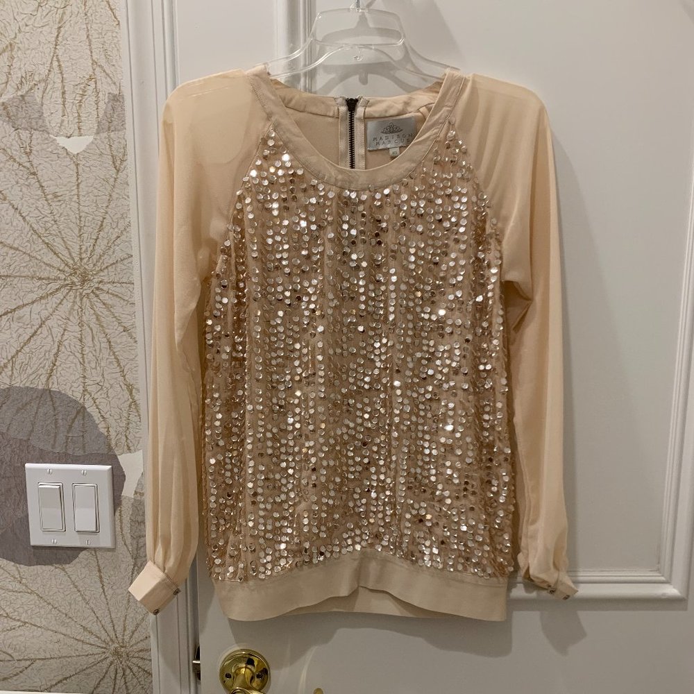 Madison Marcus dressy sequined blouse/top - XS